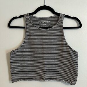 AÉROPOSTALE Gray Striped Crop Tank